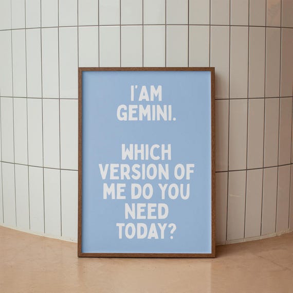 Funny Gemini Zodiac Poster Sarcastic Astrology Wall Art