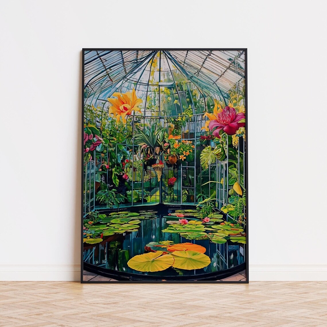 Kew Gardens Grand Water Lily Glasshouse Dome Tropical Art Poster