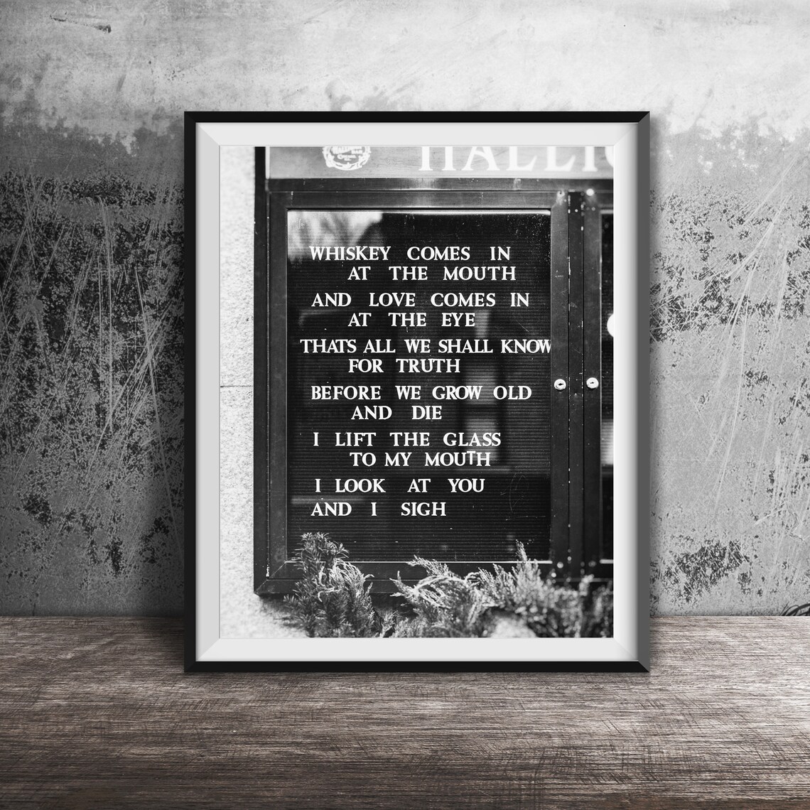 Whiskey Comes in at the Mouth Irish Love Poem Letter Board Sign Poster - Image 2