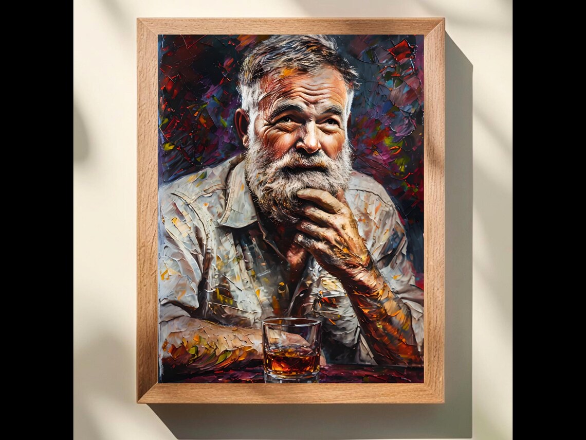 Conversations With Hemingway Bourbon Bar Art Poster