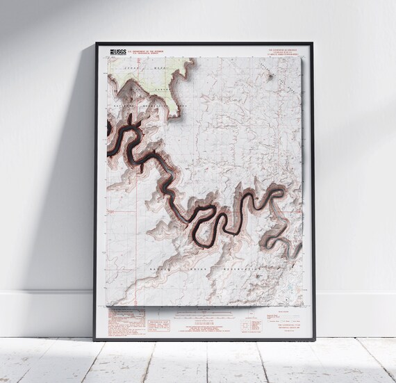 Goosenecks State Park Utah San Juan River USGS Topographic Map Poster