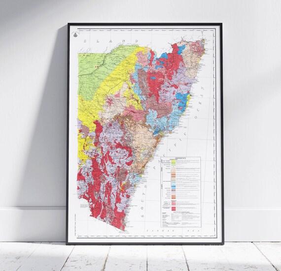 New South Wales Australia Vintage Geological Survey Map Art Print