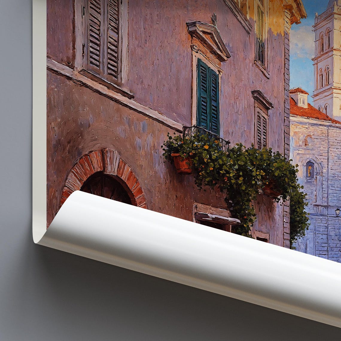 Zadar Croatia Old Town Street Bell Tower Cobblestone Painted Poster - Image 3
