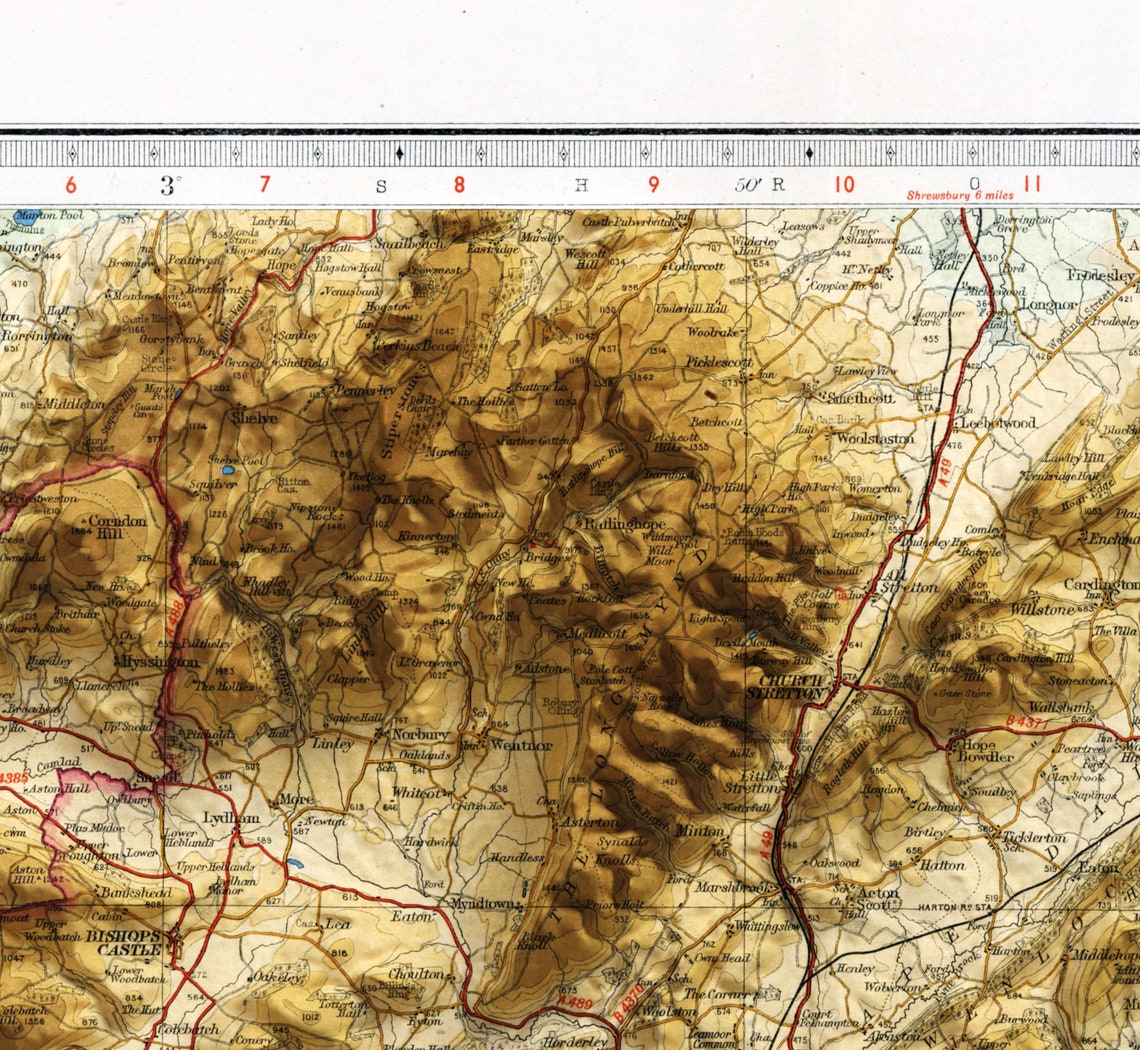 Vale of Severn England Vintage Shaded Relief Topographic Map Poster - Image 3