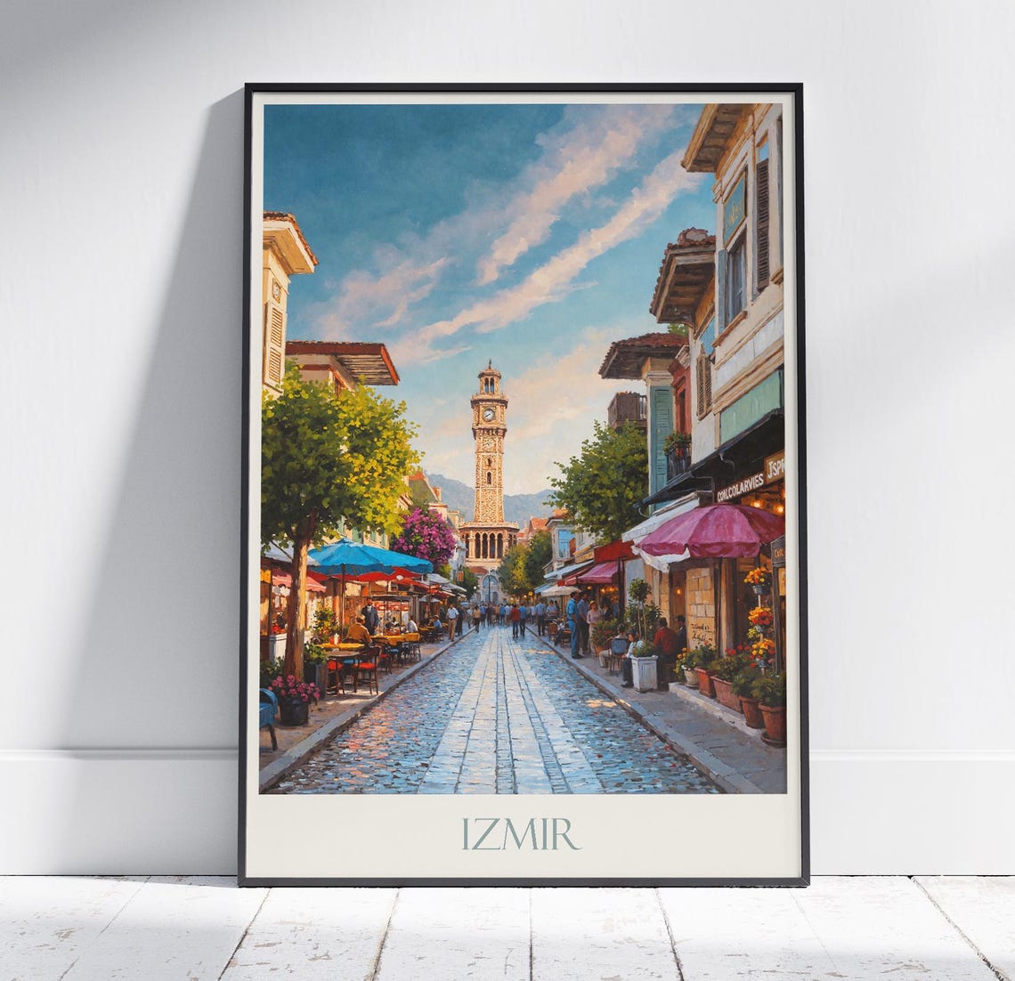 Izmir Travel Print Turkiye Turkey Travel Poster Wall Art Home Decor Gift Personalized Framed
