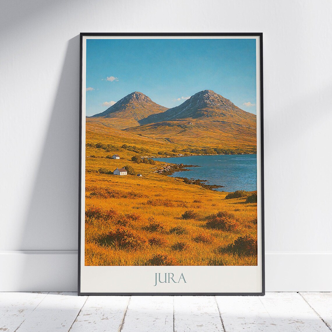 Jura Isle Scotland Golden Moor Paps Mountains Coastal Poster