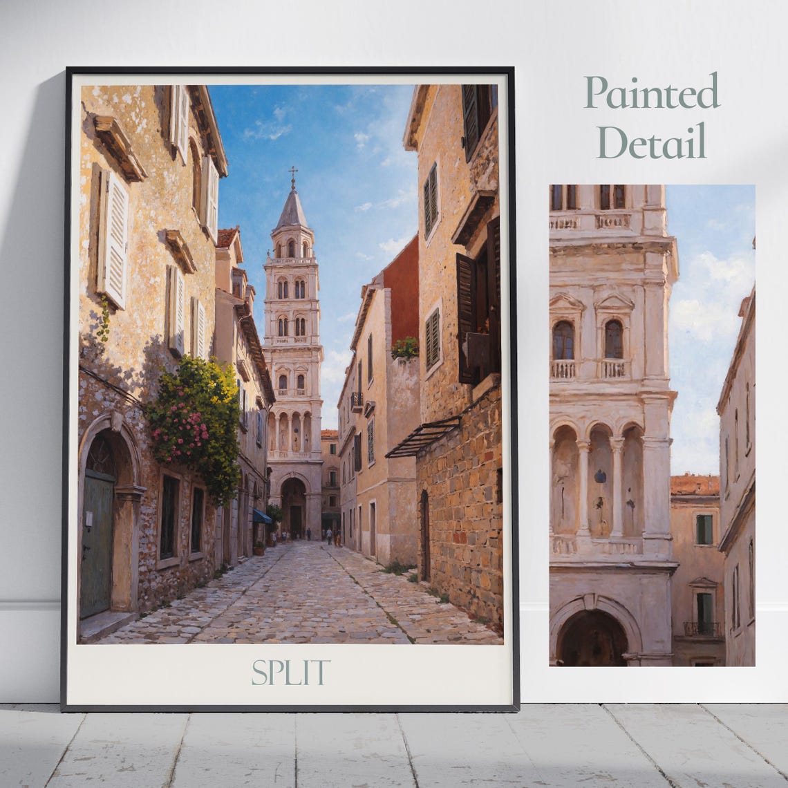 Split Travel Print Croatia Travel Poster Painted Wall Art Home Decor Framed Personalized Print Vacation Travel Gift
