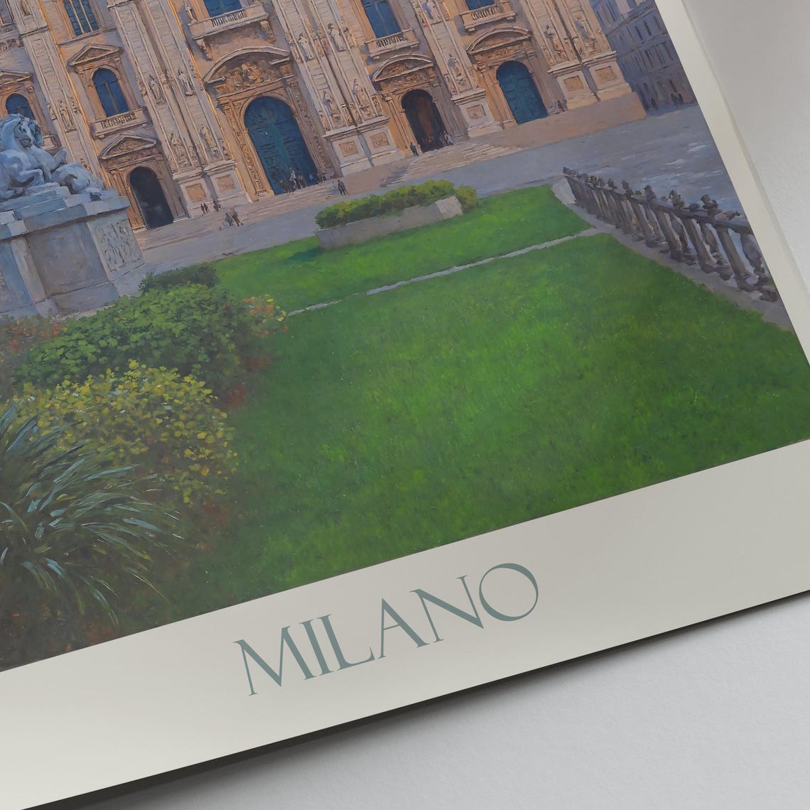 Milan Italy Duomo Cathedral Gothic Facade Sunrise Painted Poster - Image 2