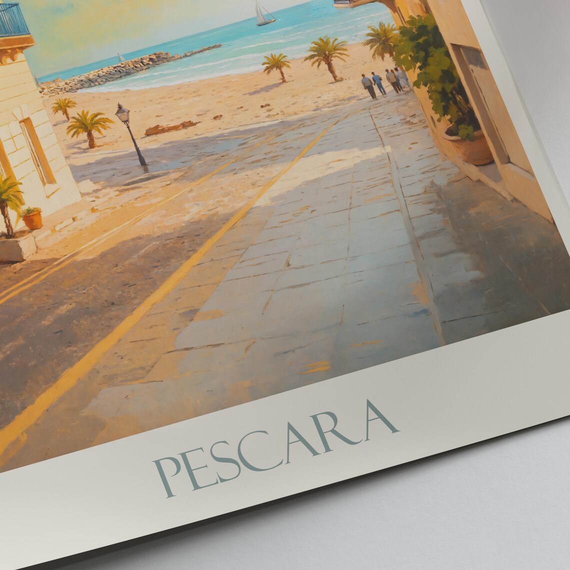 Pescara Italy Seaside Promenade Beach Street Sunny Travel Poster - Image 2