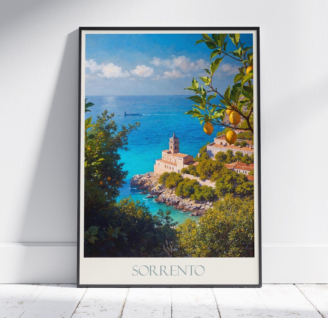 Sorrento Italy Amalfi Coast Monastery Lemon Groves Sea View Poster