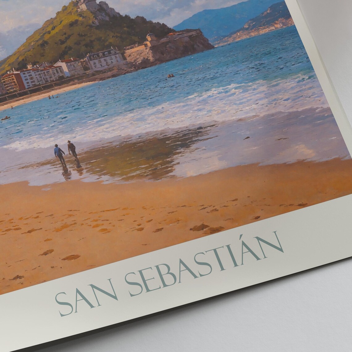 San Sebastian La Concha Beach Painted Bay And Mountain View Poster - Image 4