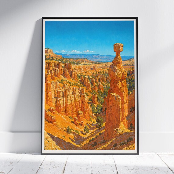 Bryce Canyon Poster Featuring Thors Hammer Hoodoos Utah Desert Art