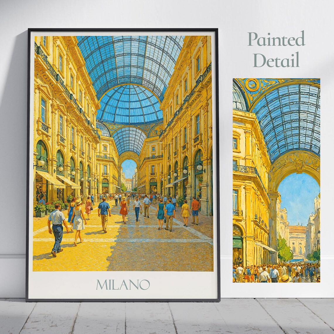 Milano Galleria Vittorio Emanuele II Painted Interior Poster