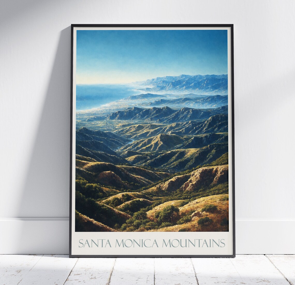 Santa Monica Mountains California Rolling Vista Travel Poster