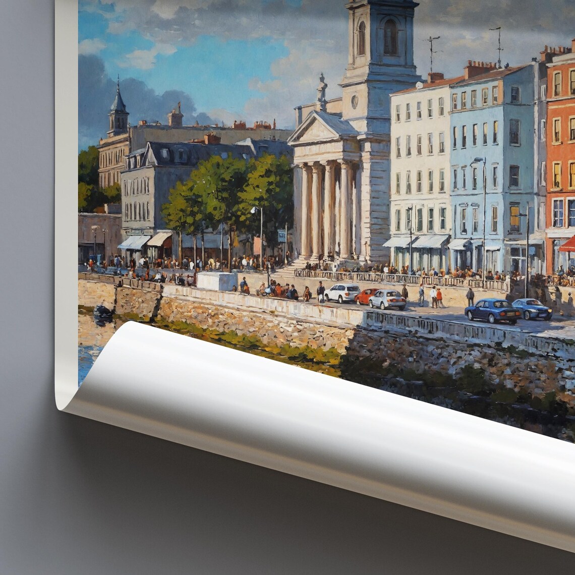Dublin Ireland River Liffey Colorful Quays Painted Travel Poster - Image 3