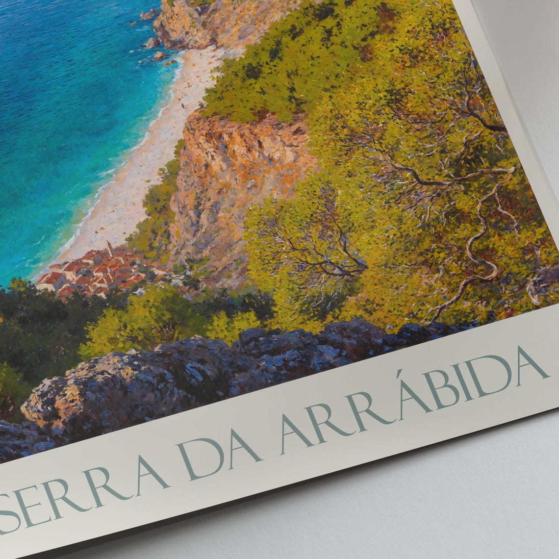 Serra da Arrabida Portugal Coastal Road Beach Painted Travel Poster - Image 3