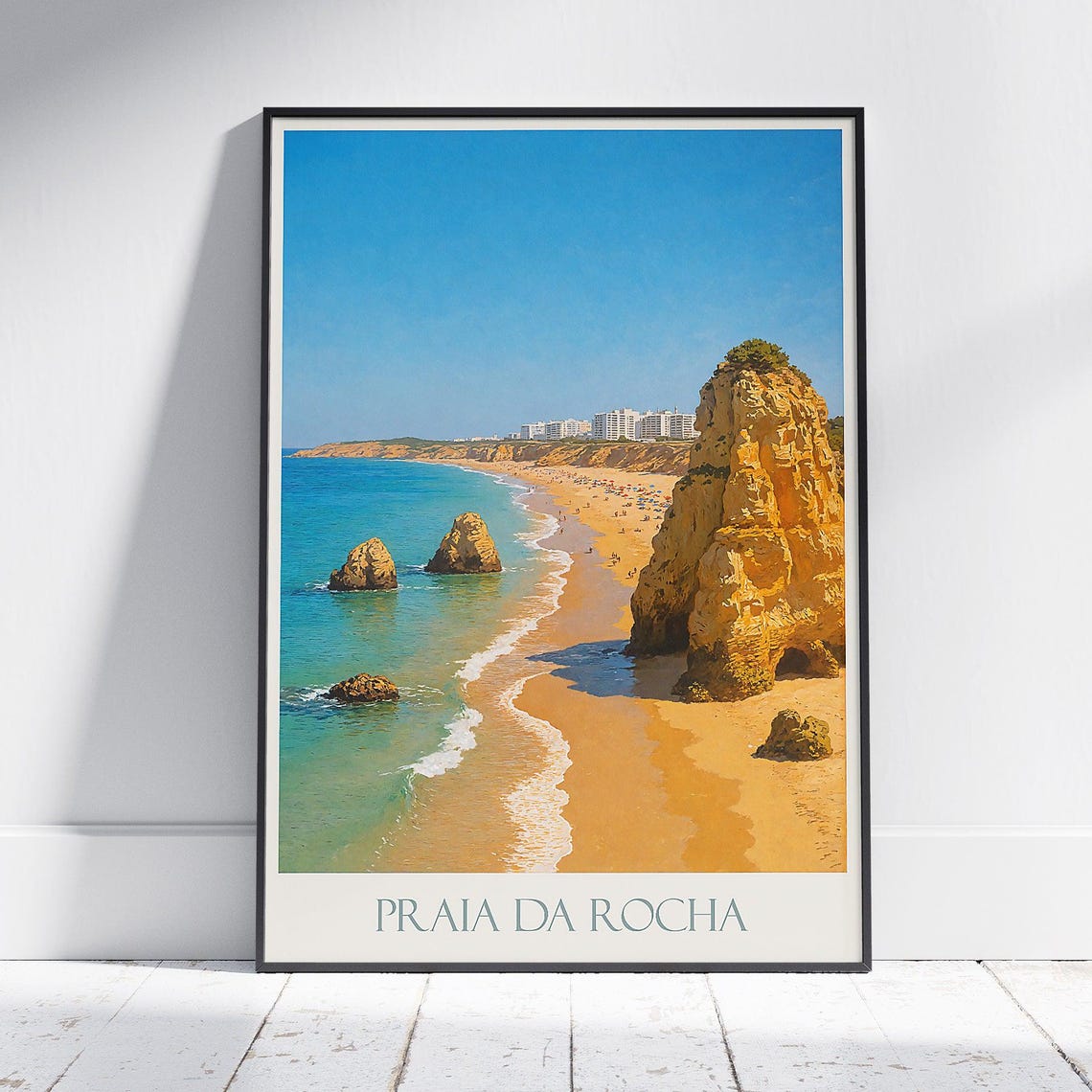 Praia Da Rocha Algarve Portugal Beach Cliffs Travel Art Poster