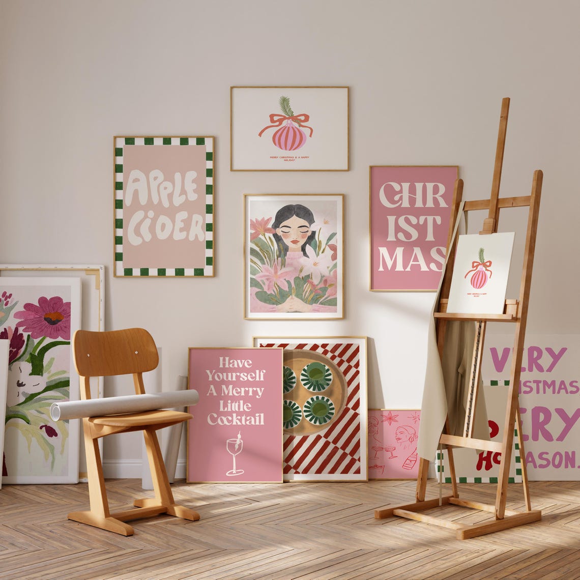 Gallery Wall Print Pink Room Decor Woman Portrait Modern Home Decor Boho Art Gift For Mom Beauty Salon Feminine Art Fashion Print Girl Room - Image 3