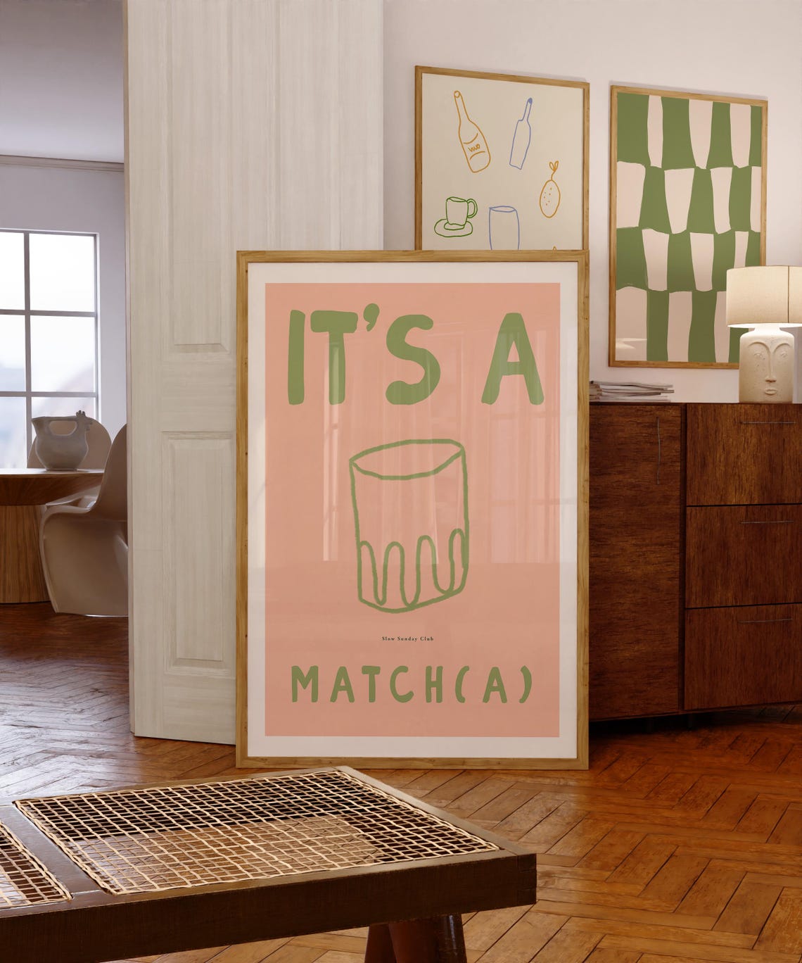 It's a Matcha Green Tea Typography Pink Playful Kitchen Poster - Image 4