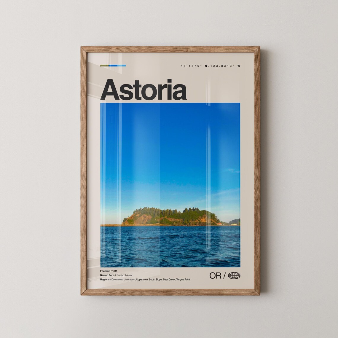 Astoria Print Wall Art Poster Photo Dcor Map Oregon