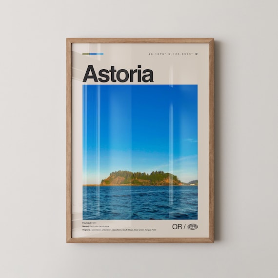 Astoria Print Wall Art Poster Photo Dcor Map Oregon