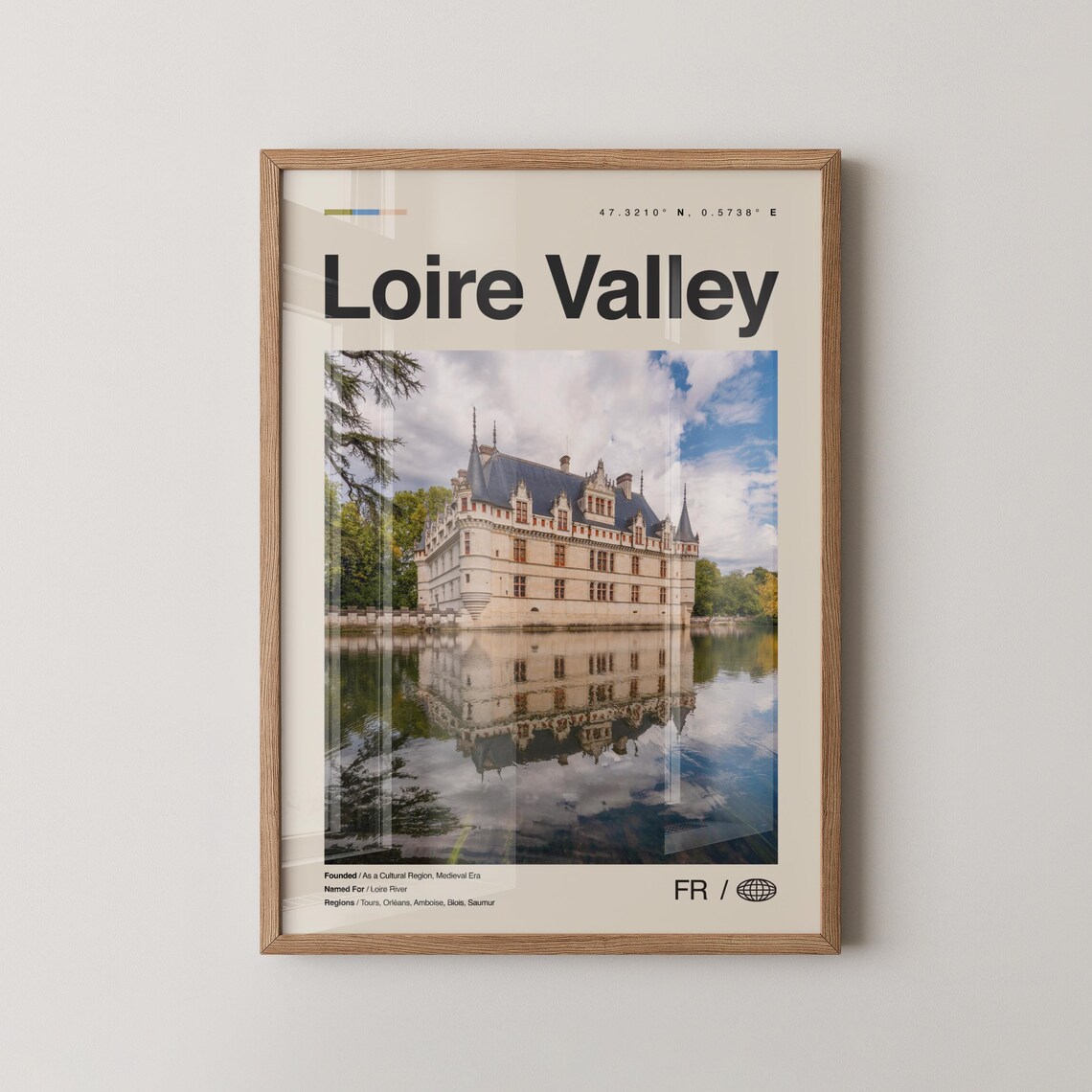 Loire Valley Print Wall Art Poster Photo Dcor Map