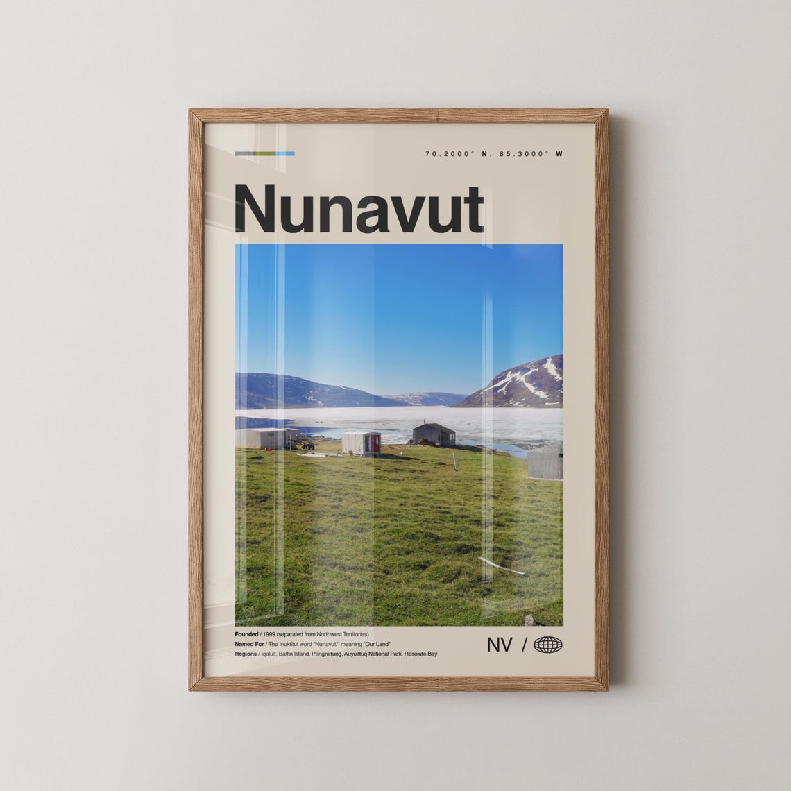Nunavut Print Wall Art Poster Photo Dcor Map Canada