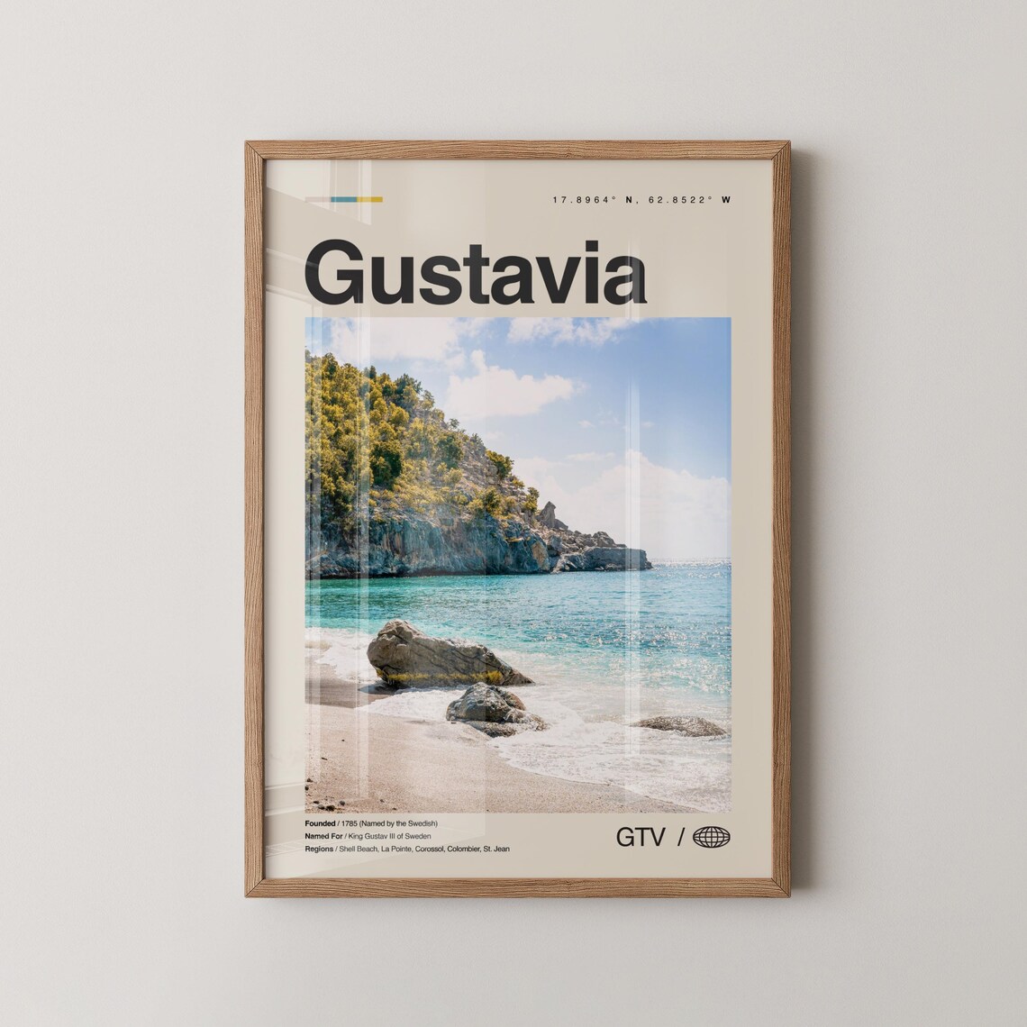 Gustavia Saint Barthelemy Tropical Beach Cove Photo Travel Poster