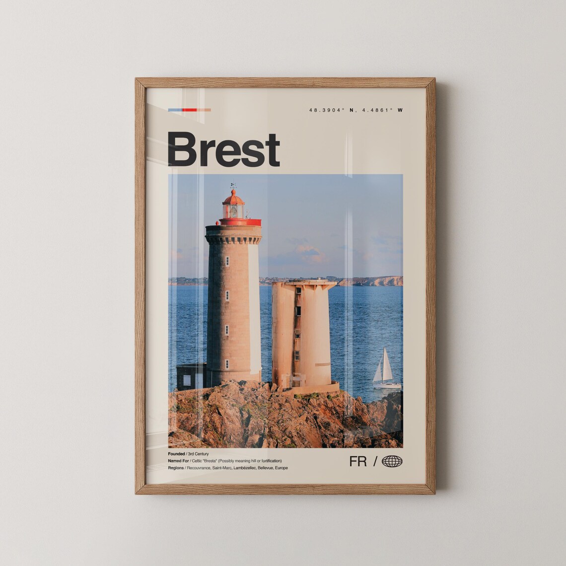 Brest Print Wall Art Poster Photo Dcor Map France