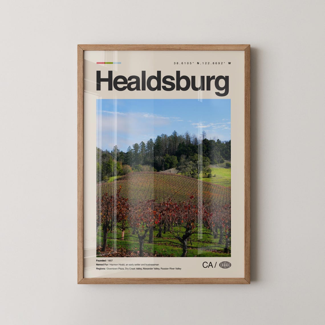 Healdsburg California Vineyard Wine Country City Photo Poster