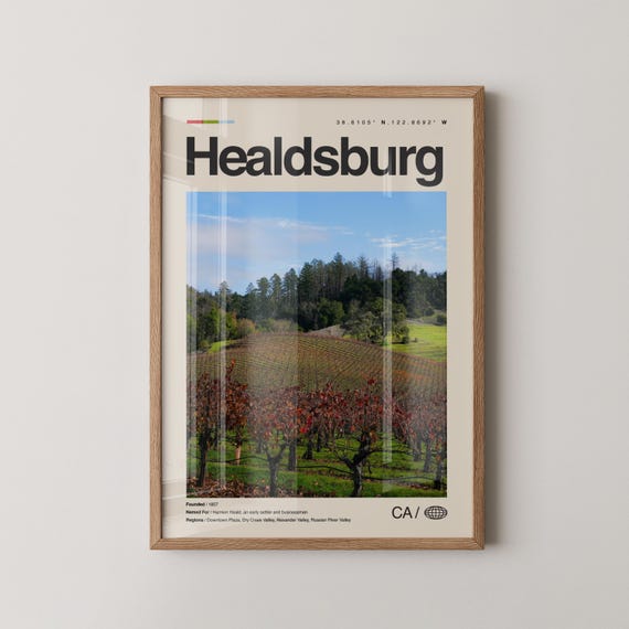 Healdsburg Print Wall Art Poster Photo Plaza Russian River Dry Creek Valley