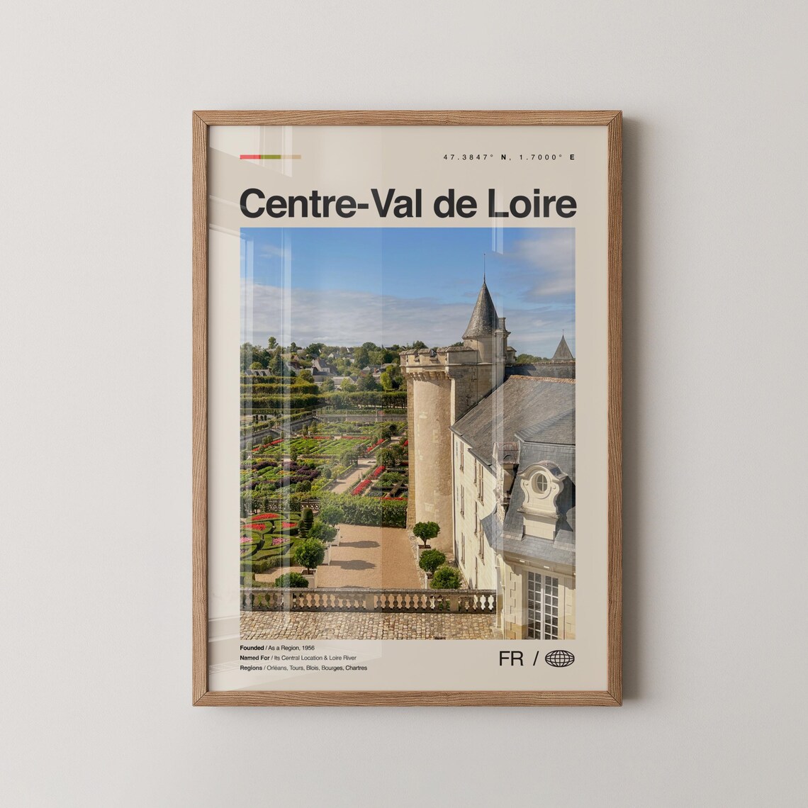 Centre Val De Loire Print Centreval Wall Art Poster Photo Dcor Map