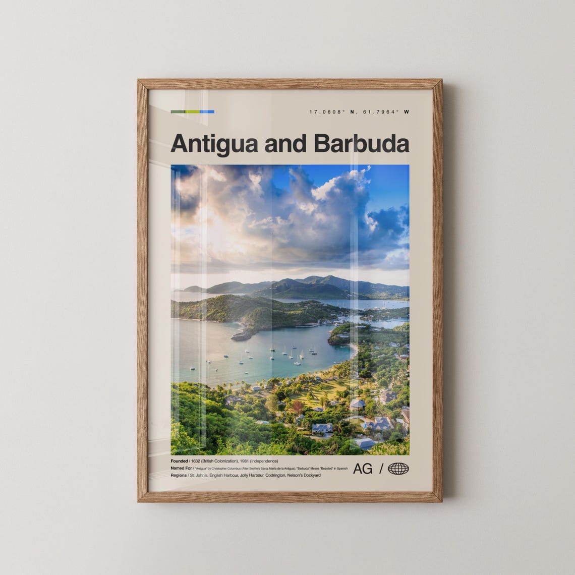 Antigua And Barbuda Print Wall Art Poster St Johns Caribbean