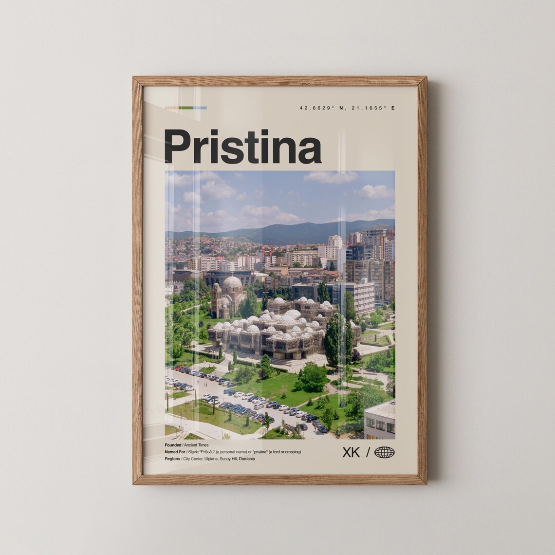 Pristina Kosovo Capital City Photo Travel Poster Landmark View