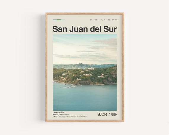San Juan Del Sur Print Black And White Wall Art Poster Photo Nicaragua