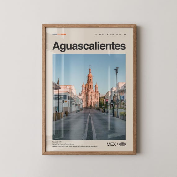 Aguascalientes Print Mexico Wall Art Poster Photo San Marcos Garden Catedral Baslica De