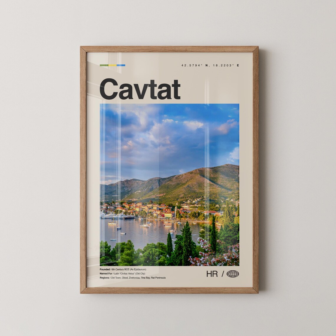 Cavtat Croatia Adriatic Harbor Town Coastal Travel Photo Poster