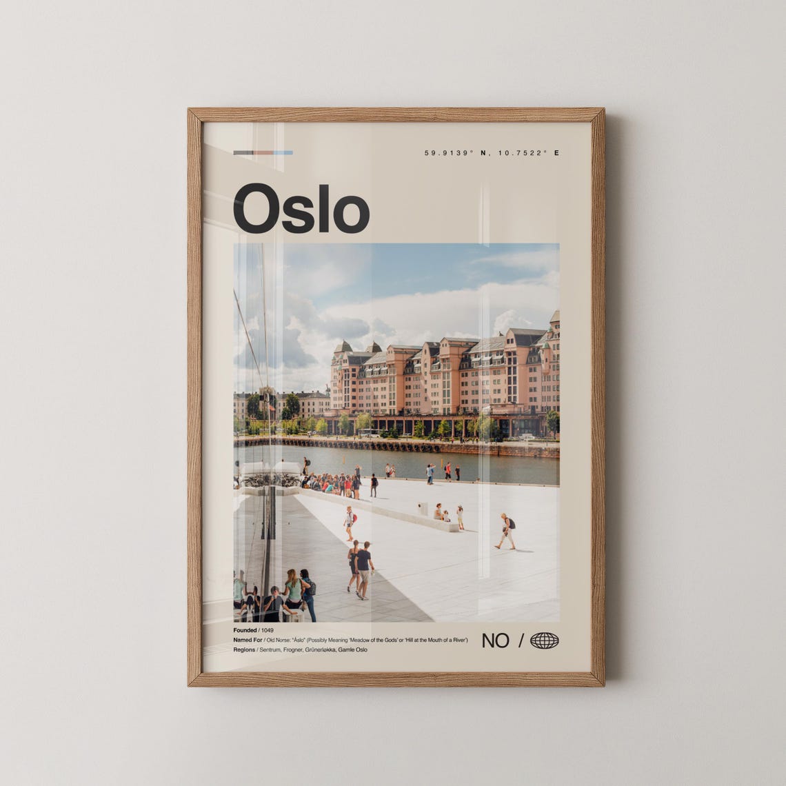Oslo Norway Opera House Waterfront Minimalist City Travel Poster