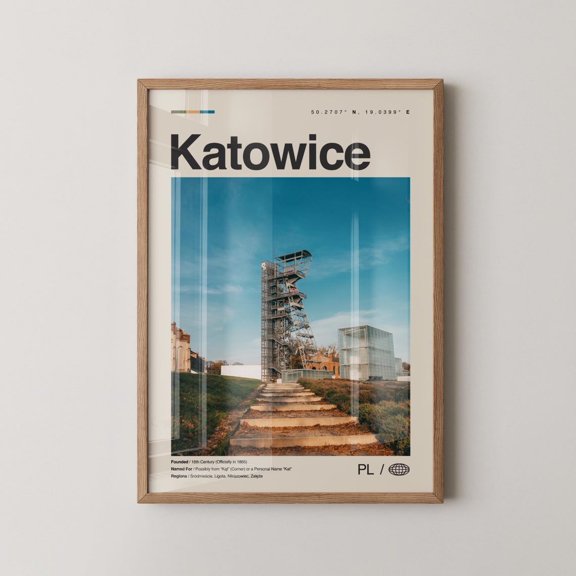 Katowice Print Wall Art Poster Photo Dcor Map Poland