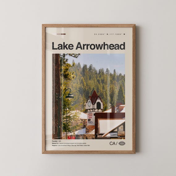 Lake Arrowhead Print Wall Art Poster Photo Village Skypark