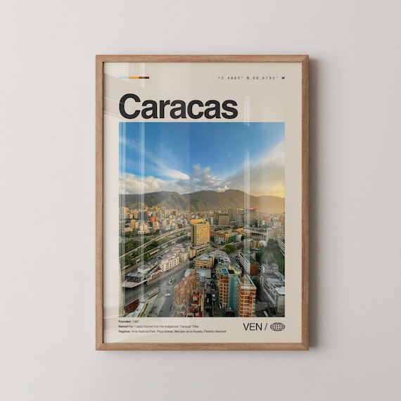 Caracas Venezuela Sunset Cityscape Sky Minimalist Photo Poster