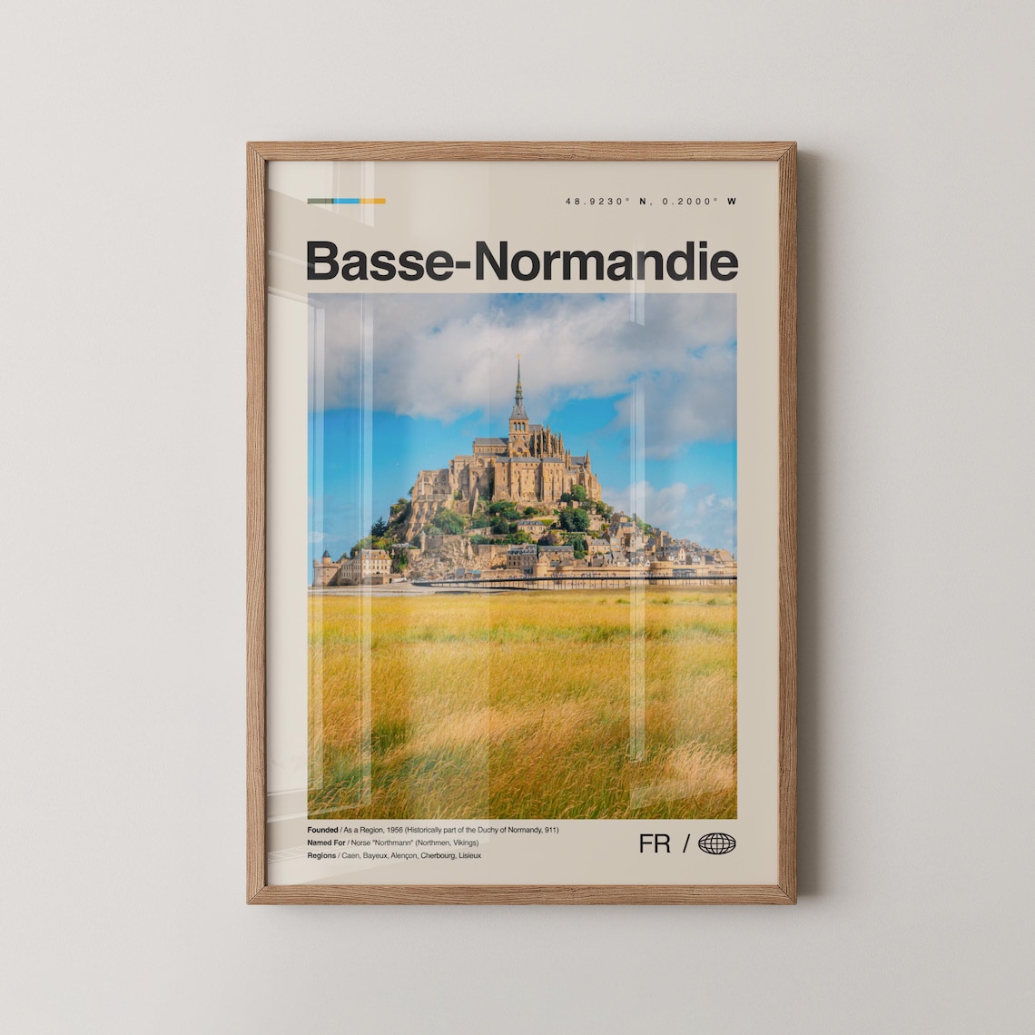Basse Normandie France Travel Poster Mont Saint Michel View Art