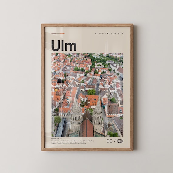 Ulm Print Wall Art Poster Photo Dcor Map Germany