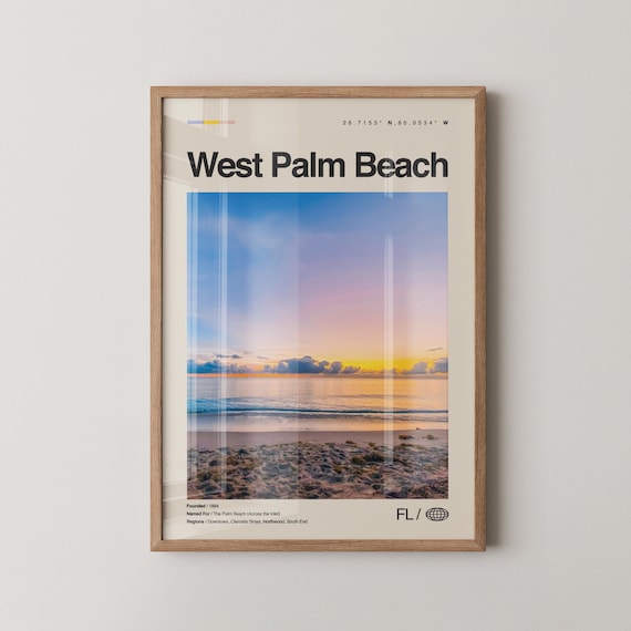 West Palm Beach Sunrise Beach Photo Florida Coast Scene Poster