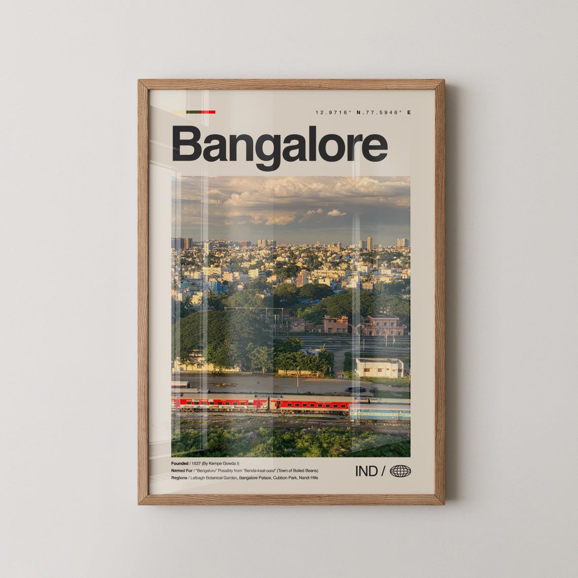India Bangalore Wall Art Poster Photo Karnataka Lalbagh Botanical Garden Cubbon Park Palace