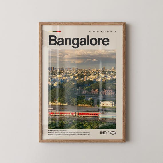 India Bangalore Wall Art Poster Photo Karnataka Lalbagh Botanical Garden Cubbon Park Palace