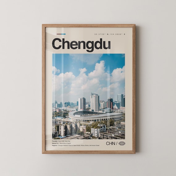 Chengdu Print China Wall Art Poster Photo Sichuan Research Base Of Giant Panda Breeding Wuhou Shrine
