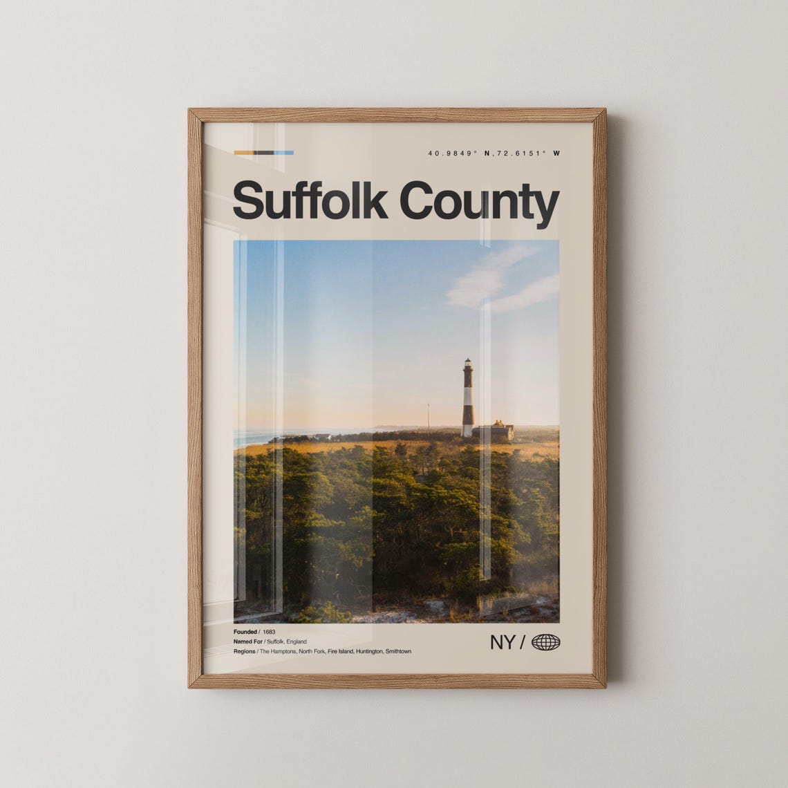 Suffolk County Fire Island Lighthouse Beach Travel Photo Poster