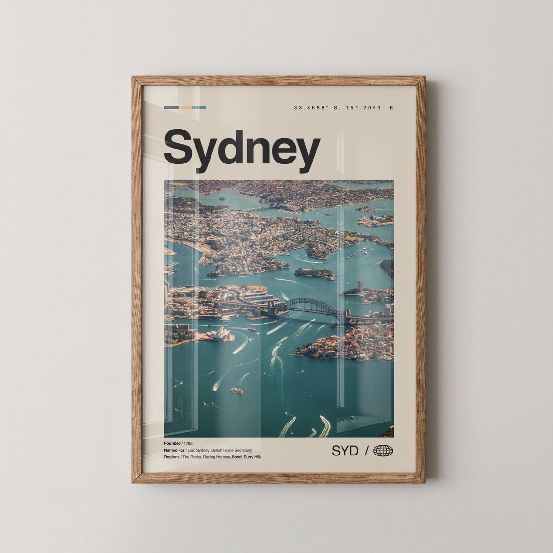 Sydney Australia Harbour Aerial Photography City Travel Poster
