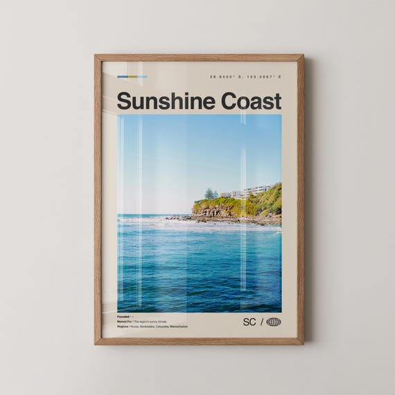 Sunshine Coast Print Wall Art Poster Photo Queensland Australia Oceania